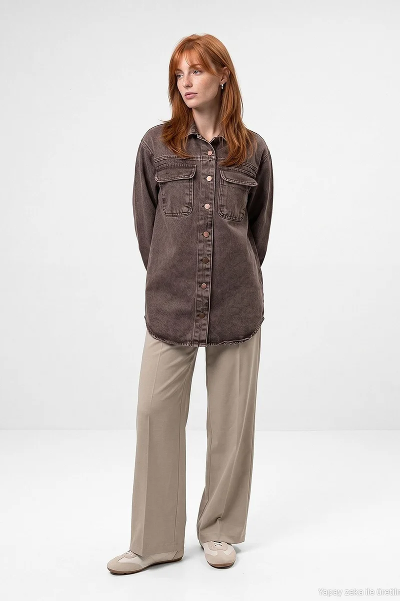 Dilvin Walnut Brown DILVIN Women's Cotton Shirt for Women | Best Price UAE