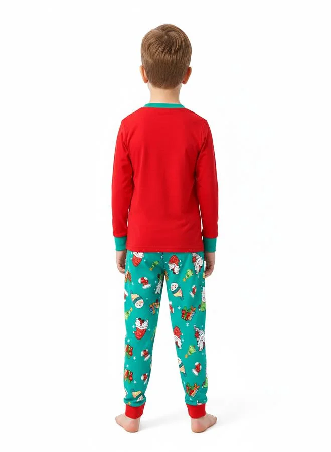 babyqlo Unisex Red Gnome Christmas Tree Glow Pajamas