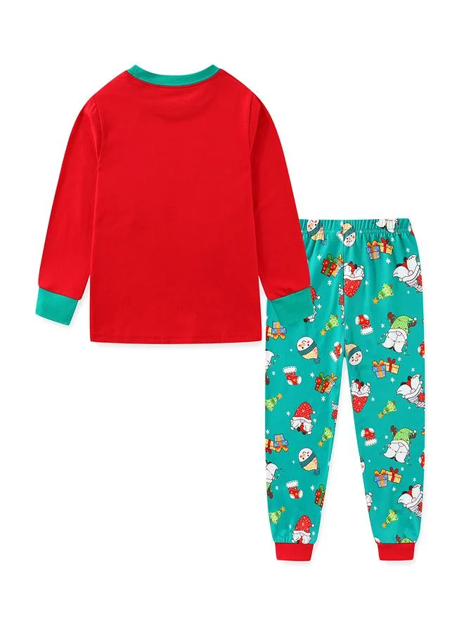 babyqlo Unisex Red Gnome Christmas Tree Glow Pajamas