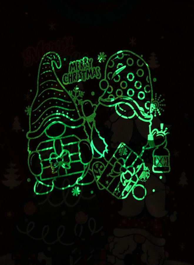 بيبي كلو بيجامات شتوية للجنسين بتصميم قزم أحمر وشجرة عيد الميلاد مضيئة - Image 3