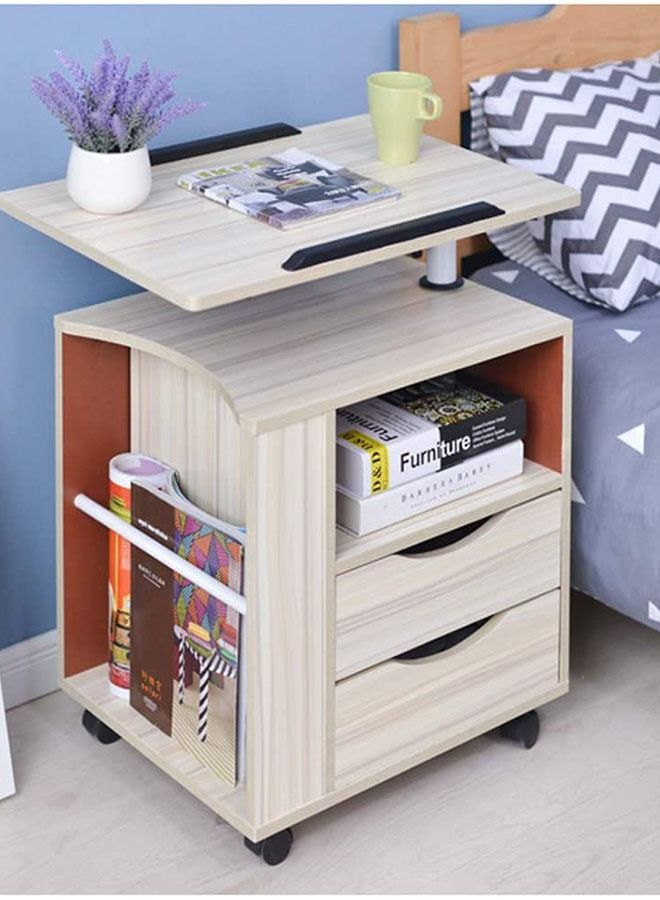 Bedside Table, Multifunctional Bedside Laptop Desk Storage Cabinet, Home Bedroom Bedside Storage Cabinet - Image 5
