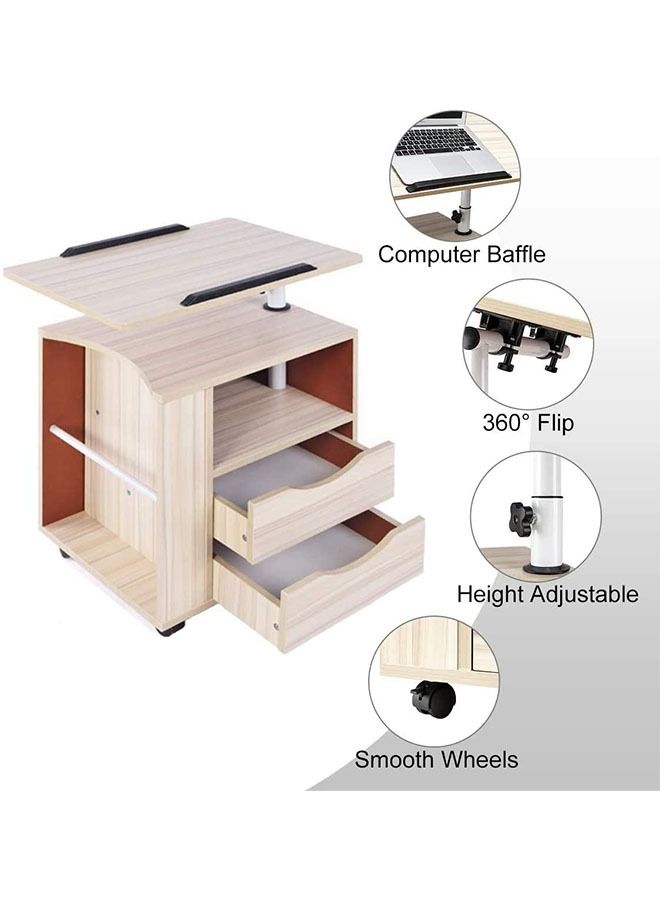 Bedside Table, Multifunctional Bedside Laptop Desk Storage Cabinet, Home Bedroom Bedside Storage Cabinet - Image 3