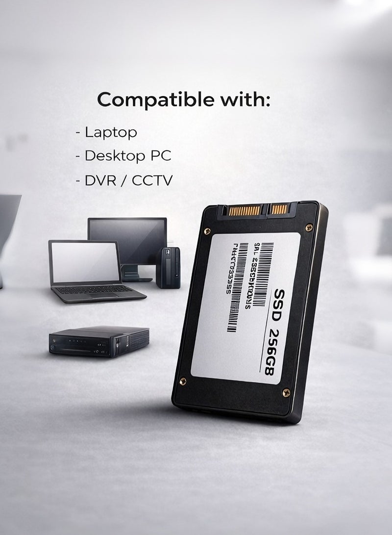محرك أقراص الحالة الصلبة الداخلي SATA SSD بحجم 2.5 بوصة وسعة 256 جيجابايت لأجهزة الكمبيوتر المكتبية والمحمولة التي تعمل بنظامي التشغيل ويندوز/لينكس - Image 5