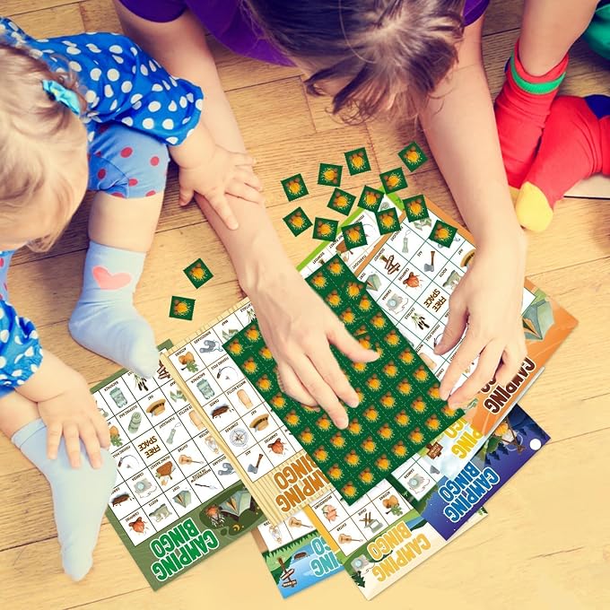 Fancy Land Camping Bingo Game for Kids 24 Players Outdoor Adventure Supply | Camp Activities - Image 2