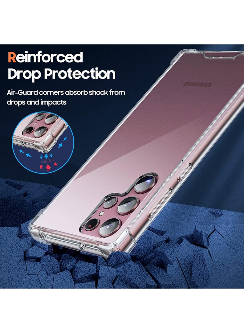 رفع القضية جراب شفاف للغاية لهاتف Samsung Galaxy S22، غطاء خلفي صلب من مادة البولي كربونات ممتص للصدمات مع زوايا معززة وحواف ناعمة، جراب واقٍ شفاف من مادة TPU - Image 3