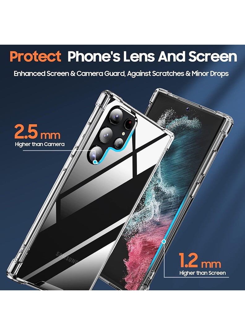 رفع القضية جراب شفاف للغاية لهاتف Samsung Galaxy S22، غطاء خلفي صلب من مادة البولي كربونات ممتص للصدمات مع زوايا معززة وحواف ناعمة، جراب واقٍ شفاف من مادة TPU - Image 5