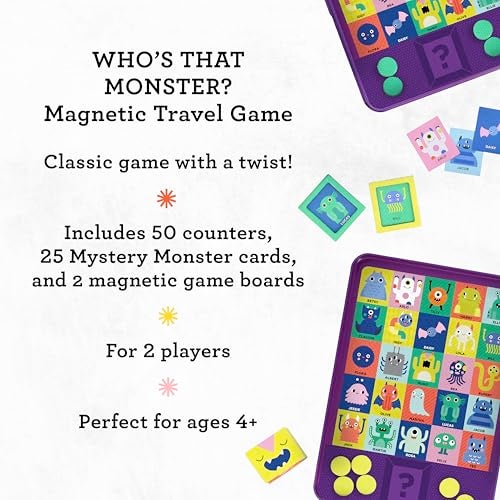 Petit Collage Whos That Monster Magnetic Travel Game OnTheGo Tin Game for Kids Ages 4 Portable ScreenFree Playset with 25 Magnetic Pieces 2 Game Boards Perfect Halloween Activity - Image 3