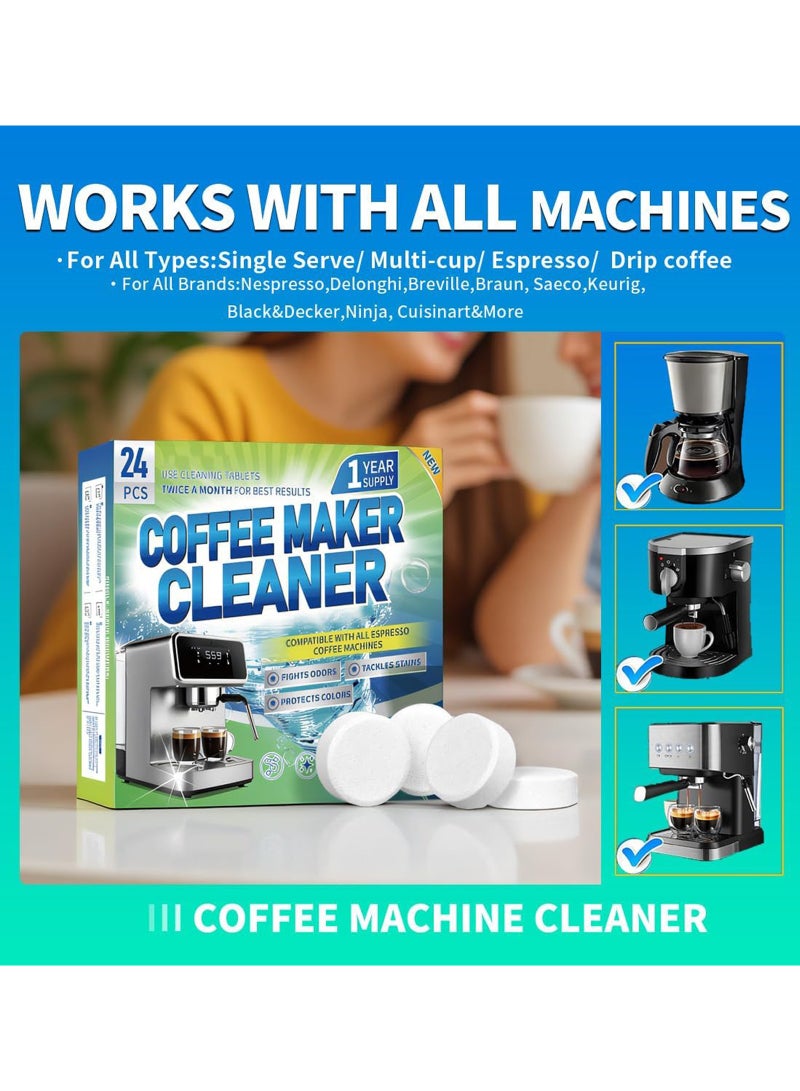 LAIAOCISI 24PCS Coffee Machine Cleaner Tablets, Descaling & Deodorizing for All Coffee Makers, Espresso Machines, Odor Eliminator Tablets Individual Packaging - Image 4