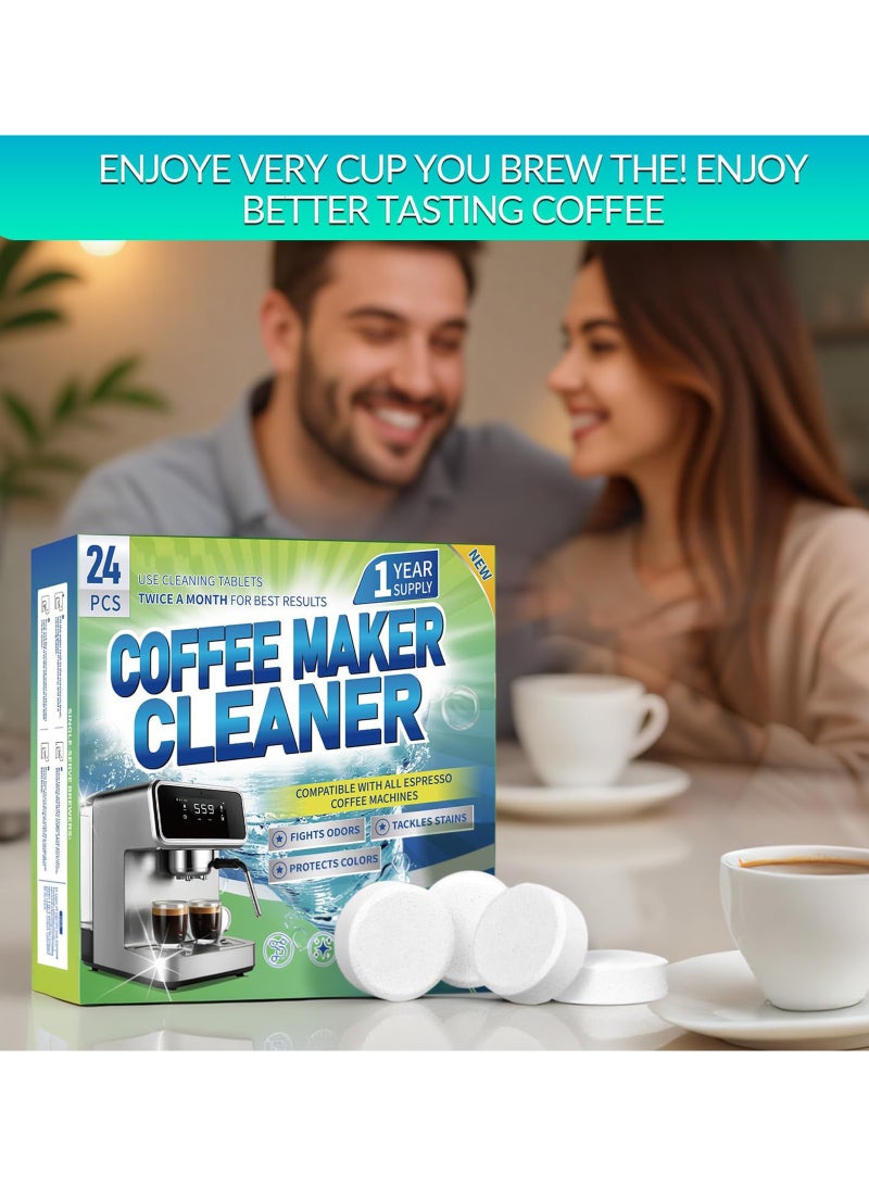 LAIAOCISI 24PCS Coffee Machine Cleaner Tablets, Descaling & Deodorizing for All Coffee Makers, Espresso Machines, Odor Eliminator Tablets Individual Packaging - Image 5