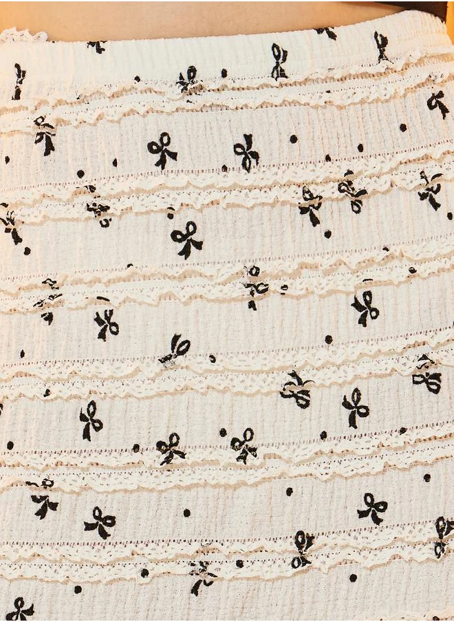 Take Two Scatter Pattern Print Texture Mermaid Maxi Skirt