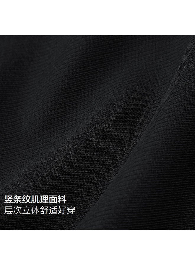 Waxbird Men's Wear 2025 Autumn Straight-leg Textured Metal Button Black Commuting Business Casual Trousers - Image 5