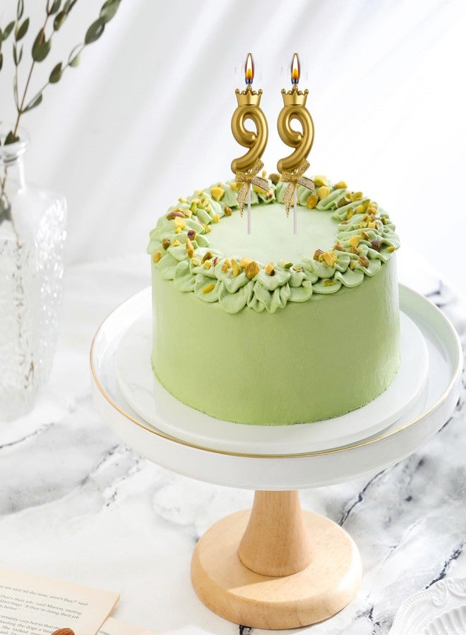 AOOLADA 99th Birthday Candles, Gold 99 Year Old Number Birthday Candles, Happy Birthday Cake Topper Gifts Party Decorations for Men Women - Image 3