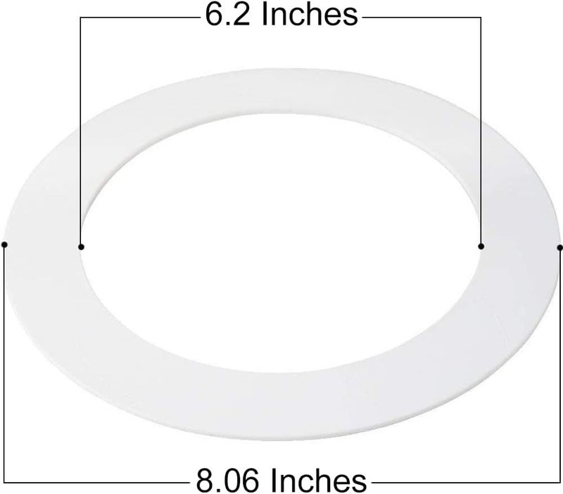 harrrrd 10 Pack Gloss White Goof Trim Ring for 6" Inch Recessed Lighting Trims Can Lighting Down Light, Outer Diameter 8.07 Inches - Image 3