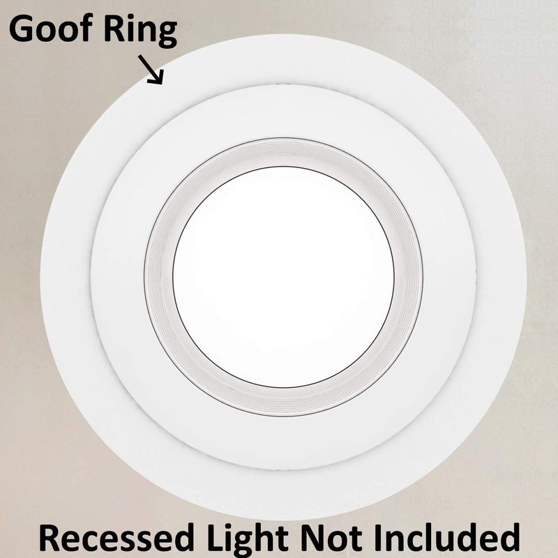 harrrrd 10 Pack Gloss White Goof Trim Ring for 6" Inch Recessed Lighting Trims Can Lighting Down Light, Outer Diameter 8.07 Inches - Image 4