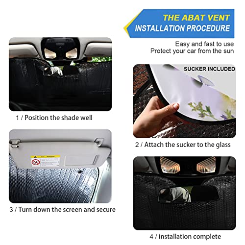 Vdsrup Magical Garden Butterfly Car Windshield Sun Shade Spring Summer Flowers Sun Shield UV Ray Protection Foldable Sun Visor for Front Window Blocks Automotive Interior Accessories 55 X 27.6 in - Image 4