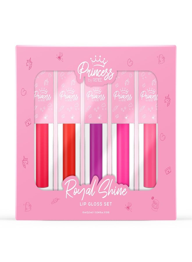 Renee Princess by RENEE Royal Shine Lip Gloss Set, Soft, Shiny & Nourishing, Lightweight, Non-Sticky, Enriched with Strawberry Seed Oil, Jojoba & Avocado Oil, 5 Gentle Shades for Young Lips, 1.2Ml Each - Image 1