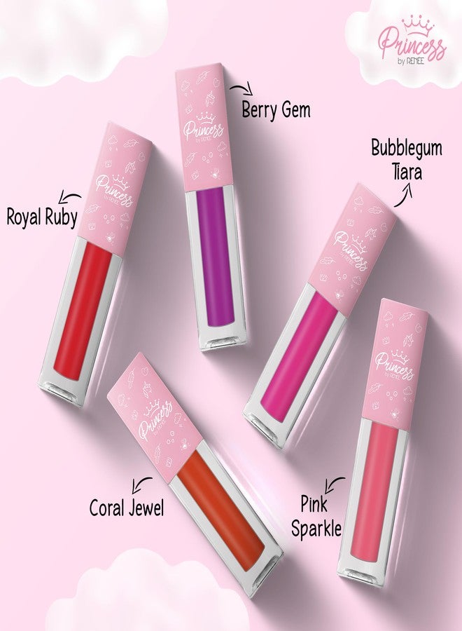 Renee Princess by RENEE Royal Shine Lip Gloss Set, Soft, Shiny & Nourishing, Lightweight, Non-Sticky, Enriched with Strawberry Seed Oil, Jojoba & Avocado Oil, 5 Gentle Shades for Young Lips, 1.2Ml Each - Image 5
