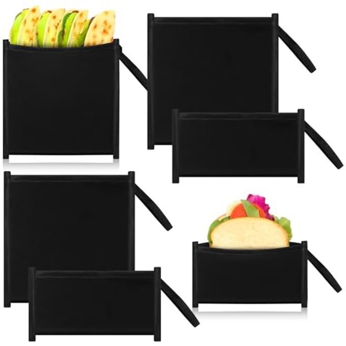 Reallnaive 4 Set Insulated Sandwich Bags Reusable Lunch Bags Small Thermal Snacks Pouch Washable Reusable for Picnic, Travel, Office, Classroom, School(2 Sizes,Classic Design) - Image 1