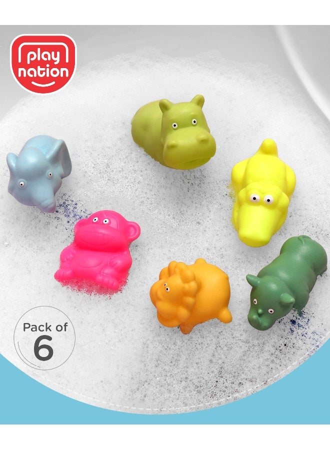 PlayNation Play Nation Bath In Style Squeeze Toy Set Jungle Animals - 6 Pieces - Image 1