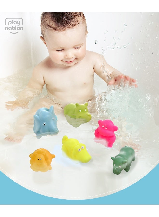 PlayNation Play Nation Bath In Style Squeeze Toy Set Jungle Animals - 6 Pieces - Image 2