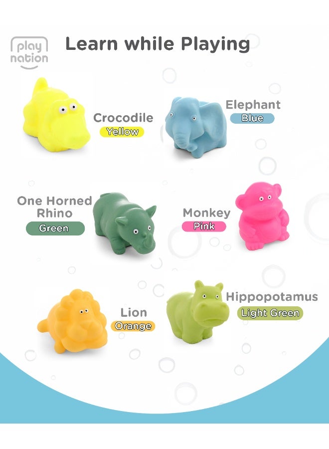 PlayNation Play Nation Bath In Style Squeeze Toy Set Jungle Animals - 6 Pieces - Image 4