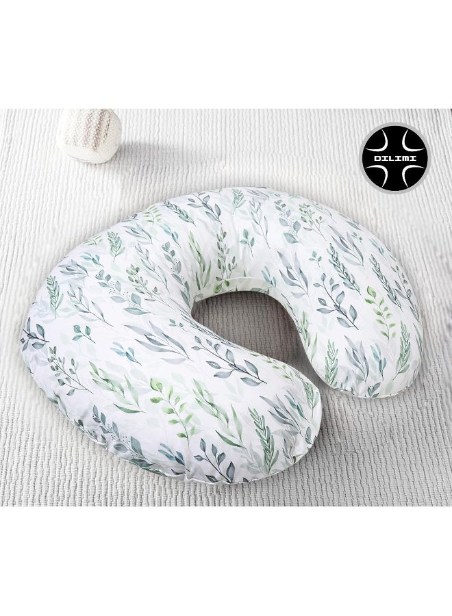 DILIMI غطاء وسادة الرضاعة DILIMI قابل للتمدد وقابل للإزالة لوسائد الرضاعة، غطاء فائق النعومة ومريح للبنات والأولاد، ورقة خضراء - Image 4