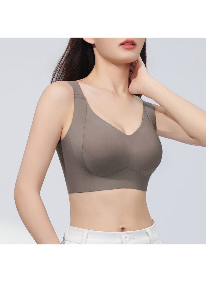 GRACEWELL Tingmei Seamless Double Lift Bra For Women, Large Bust Minimizer, Push-up, Side Support, Anti-sagging, Wireless, Soft Sports Bra - Image 5