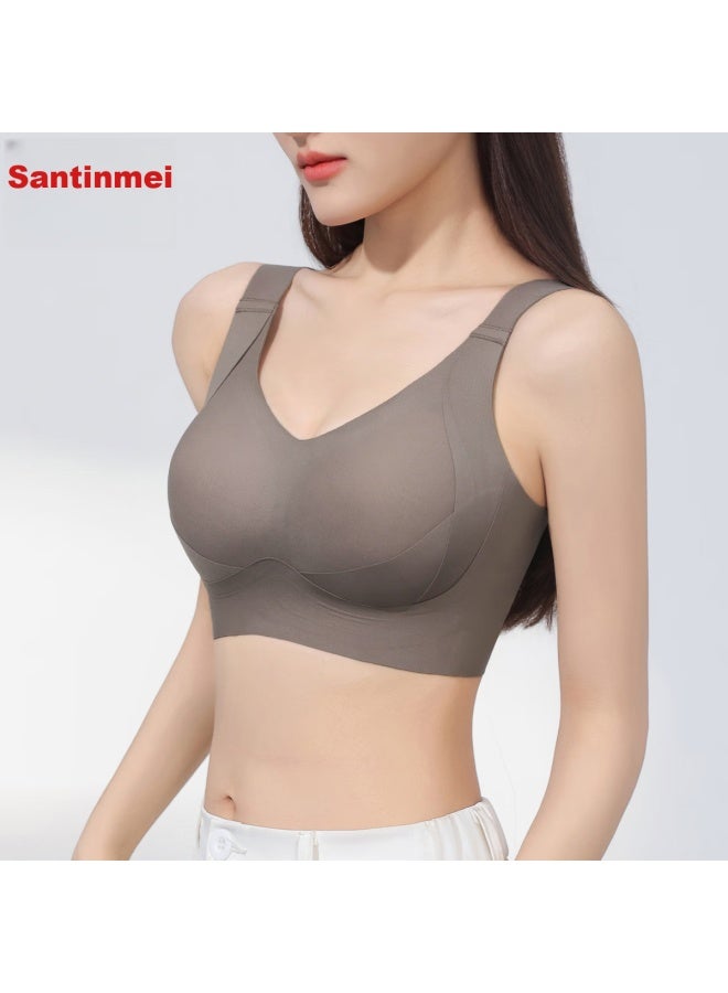 GRACEWELL Tingmei Seamless Double Lift Bra For Women, Large Bust Minimizer, Push-up, Side Support, Anti-sagging, Wireless, Soft Sports Bra - Image 1