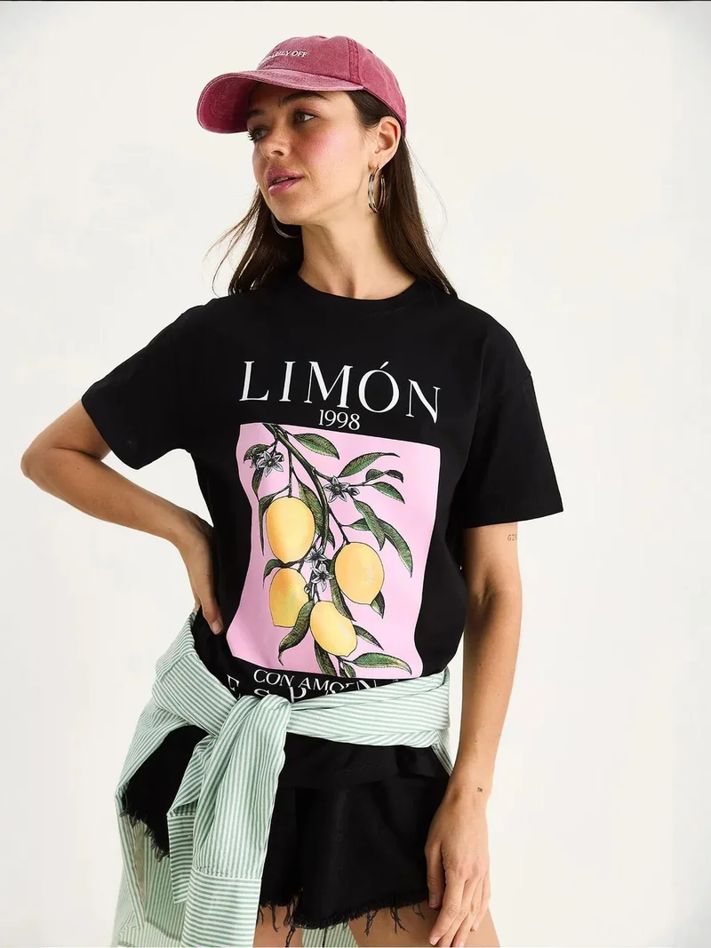 بيانكو لوتشي تي شيرت لوكسي برقبة دائرية وطبعة خلفية