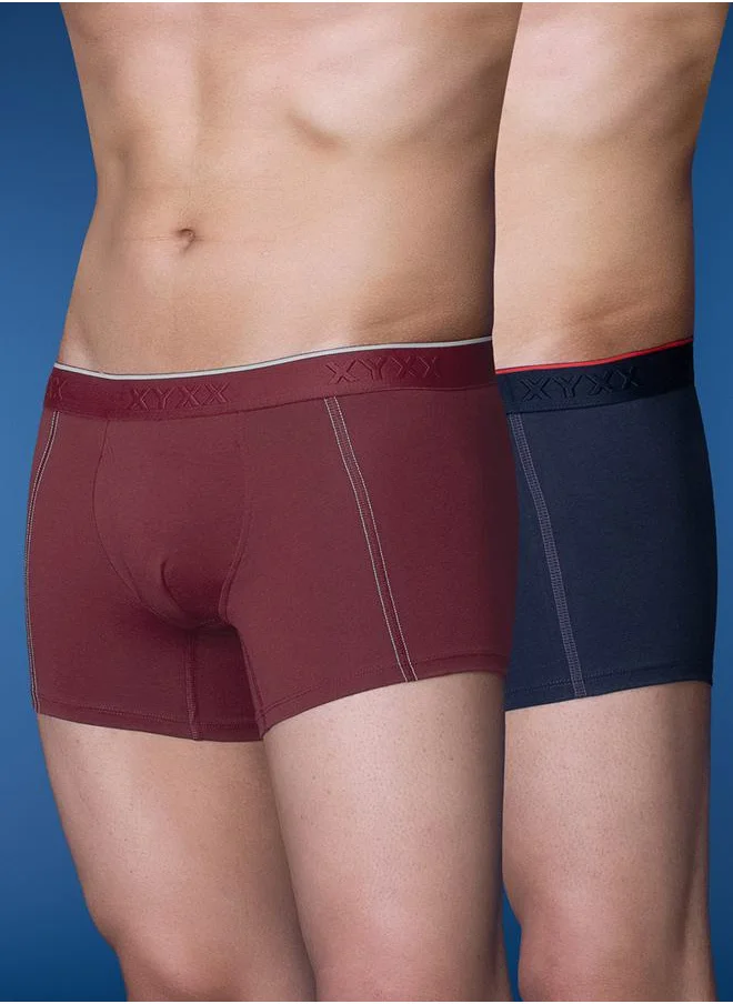 XYXX Pack of 2 - Logo Waistband Cotton Trunks by Styli