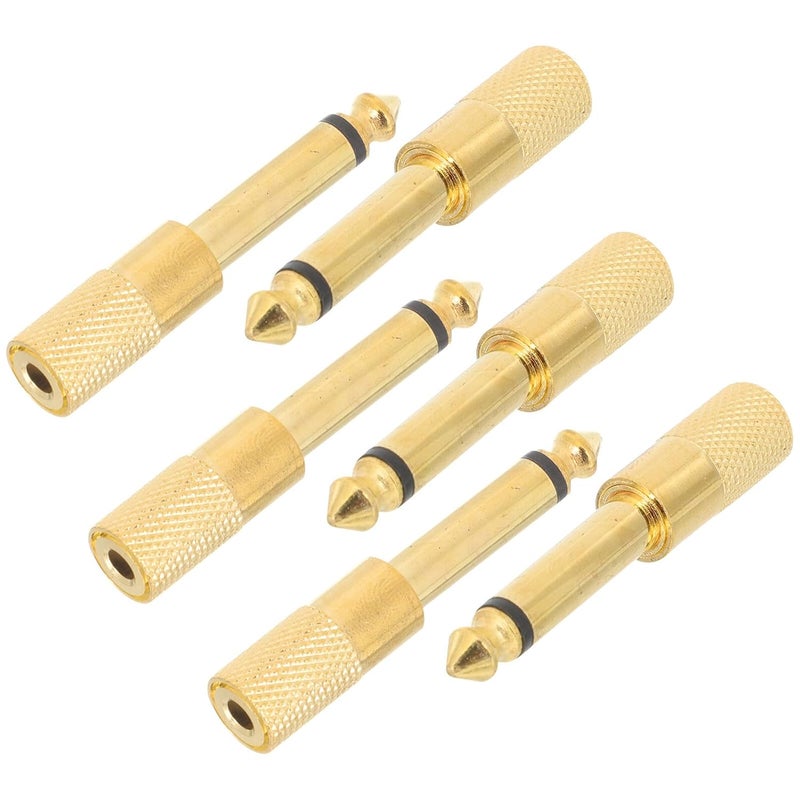 POPETPOP 6pcs Stereo Audio Adapter Jack Plug Converter for Microphone Headphone Amplifier Compatible with Mixers Guitars Home Theater Devices - Image 1