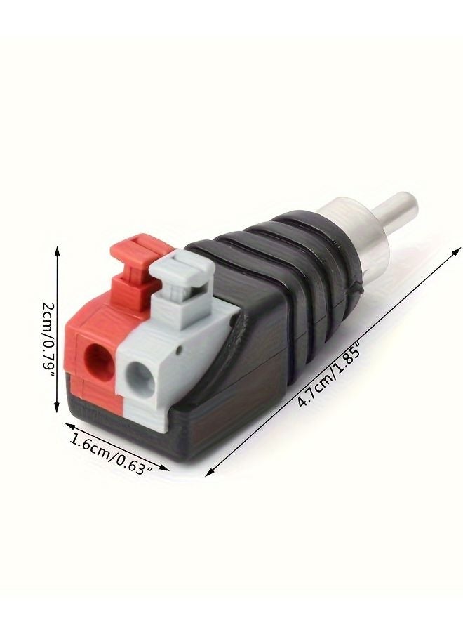 3pcs Solderless Crimp On RCA Connector 3 RCA Female Male To Female Adapter - Image 3