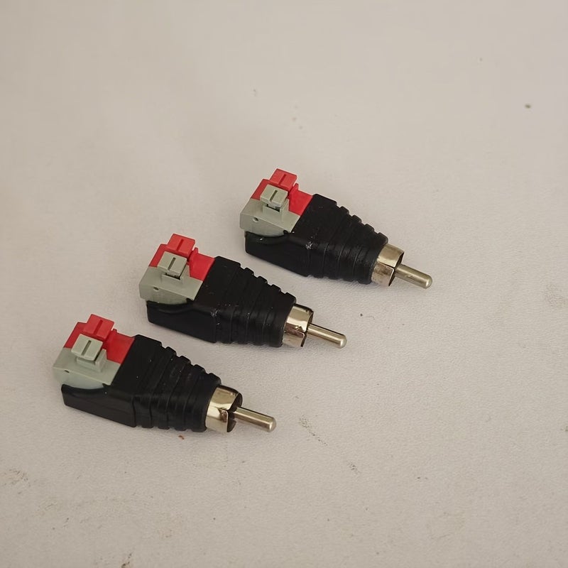 3pcs Solderless Crimp On RCA Connector 3 RCA Female Male To Female Adapter - Image 4