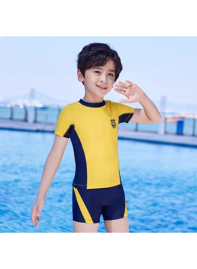 Generic Children's Swimwear Split Big Kids Boys Teenagers Swimwear Summer Hot Swimwear Swimsuit Suit-Color:Yellow Flag [special Offer]-Size:6xl (recommended Height 160-170cm)  - Image 1