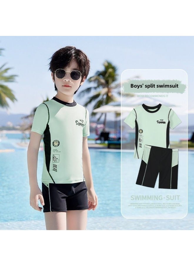 Generic Children's Swimwear Split Big Kids Boys Teenagers Swimwear Summer Hot Swimwear Swimsuit Suit-Color:Yellow Flag [special Offer]-Size:6xl (recommended Height 160-170cm)  - Image 3