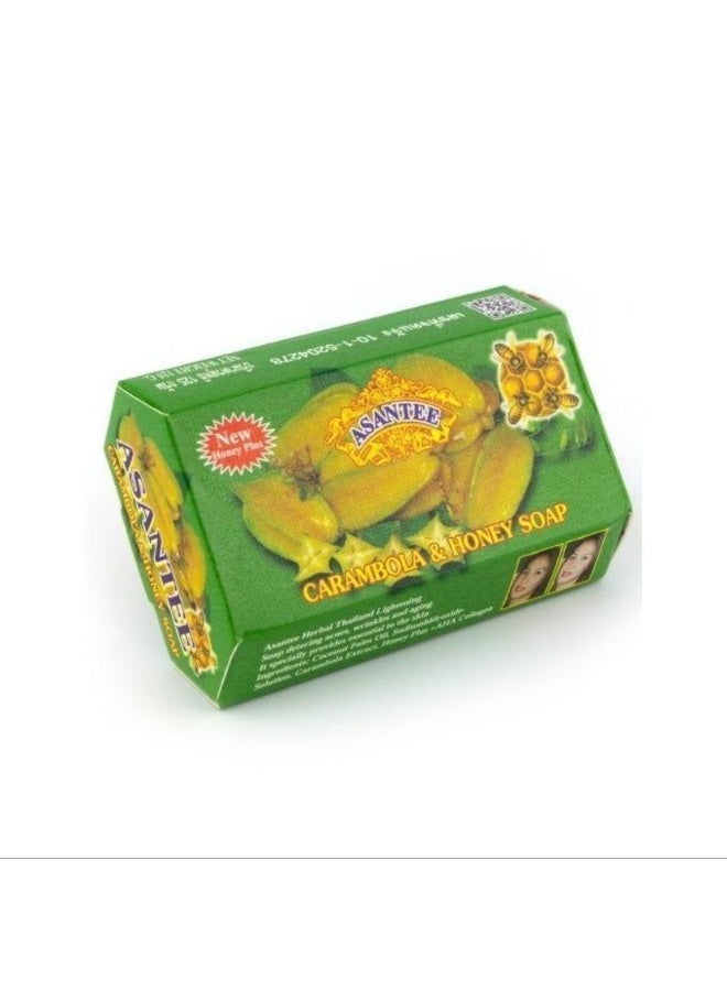 Asantee Carambola with Honey Herbal Soap 125g for Brightening & Dark Spot Care, Starfruit Deep Cleansing Moisturizing Bath Soap Bar - Image 3