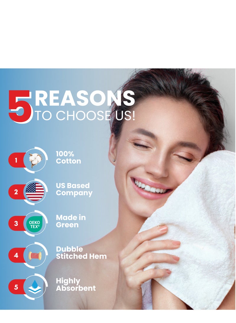 Infinitee Xclusives Infinitee Xclusives [12 Pack] Premium Red Wash Cloths and Face Towels, 13 x 13 Inches (33 x 33cm) 100% Cotton, Soft and Absorbent Washcloths Set - Perfect for Bathroom, Gym, and Spa  - Image 2