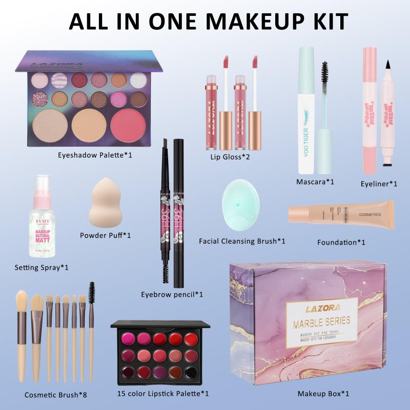 LAZORA Makeup Kit Make Up Gift Set for Girls Makeup Set for Teenagers, Makeup Full Kit for Beginners & Professionals Travel Makeup Set for Teens & Adults - Image 2