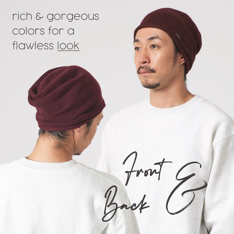 Charm 100% Cashmere Womens Tobaggon Hat - Mens Slouchy Knit Slouch Beanie for Men Beanie Hat Knitted Wool Cap All Season Gray - Image 5