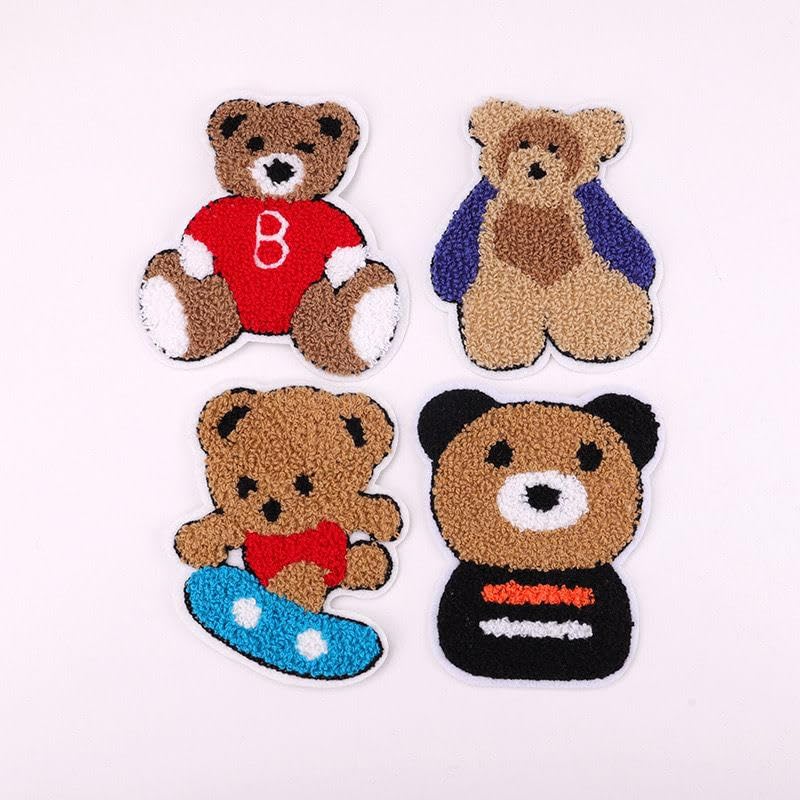 Daily Crafts Daily Crafts 2 pcs Unisex Teddy Bear Kids Patches Needlework Sew on Stitching Clothes Patch for Clothes Boutiques Jackets Jeans Bags Multicolor Towel Design Teddy Bear Edition