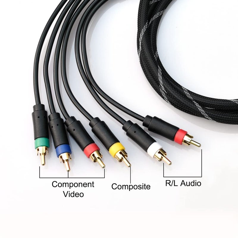 Bealuffe Component Audio Video Cable for PS2 / PS3 / PS3 Slim, HD Multi Out Composite RCA Audio Video Cable for PS3 (6 Feet) - Image 2