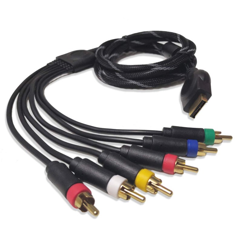 Bealuffe Component Audio Video Cable for PS2 / PS3 / PS3 Slim, HD Multi Out Composite RCA Audio Video Cable for PS3 (6 Feet) - Image 1