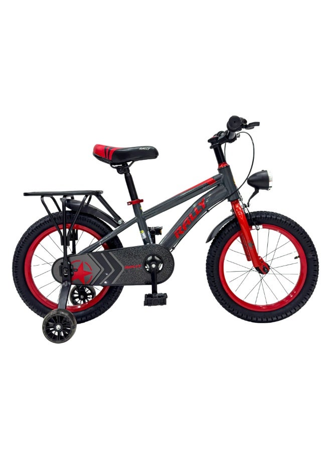 The RALLY Falcon Kids Bicycle 16 Inch P146 | Training Wheels | Rear Carrier | LED Wheels | Chain Cover | Age 5–7 Years