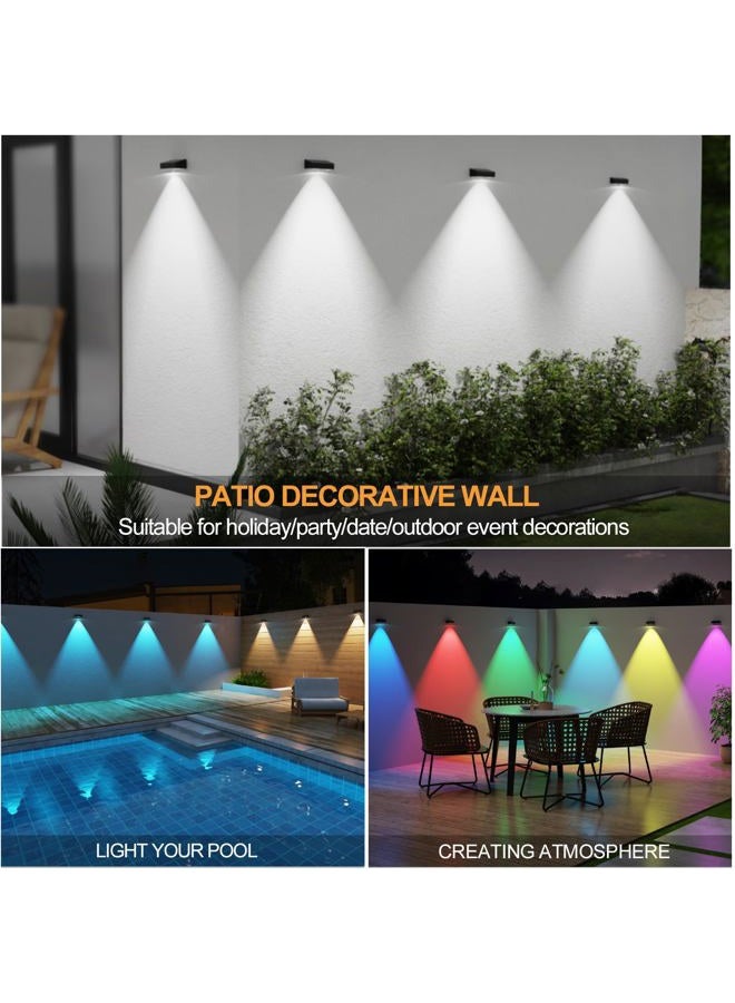 ZCXLIGHT Solar Powered Outdoor Lights Waterproof IP65 Solar Fence Lights Outside Multicolor Led 12 Fixed Colors ＆RGB Color Changing for Pool, Deck, Patio, Porch, Stairs, Holiday Decorations (8) - Image 4