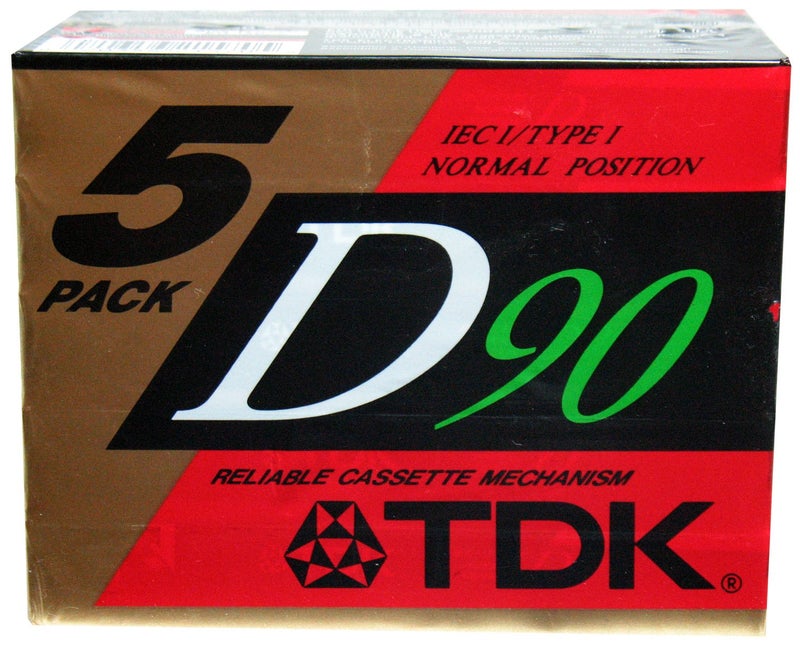 TDK أشرطة كاسيت صوتية TDK ديناميكية الأداء D90 عالية الإنتاج IEC I / النوع I - 5 عبوات - Image 1