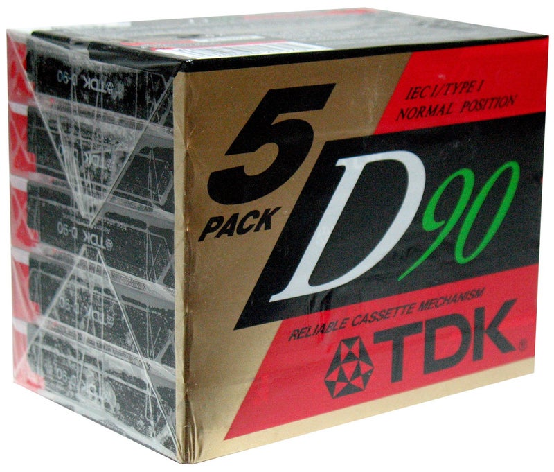 TDK أشرطة كاسيت صوتية TDK ديناميكية الأداء D90 عالية الإنتاج IEC I / النوع I - 5 عبوات - Image 2