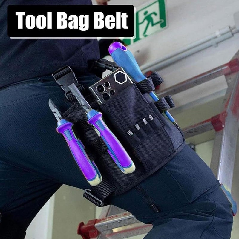 حقيبة أدوات Holster Z 2.0 مع مشبك حزام، حقيبة أدوات متينة للمهندسين الكهربائيين وفنيي السيارات والحرفيين - منظم أدوات متعدد الاستخدامات لسهولة الوصول، اللون أسود، 2 قطعة - Image 4