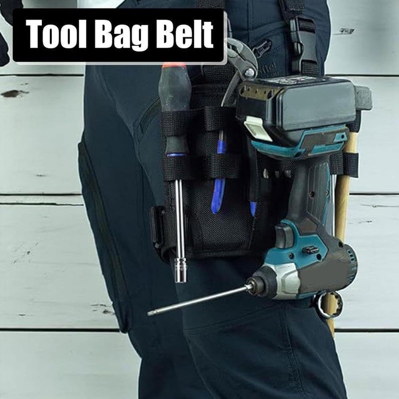 حقيبة أدوات Holster Z 2.0 مع مشبك حزام، حقيبة أدوات متينة للمهندسين الكهربائيين وفنيي السيارات والحرفيين - منظم أدوات متعدد الاستخدامات لسهولة الوصول، اللون أسود، 2 قطعة - Image 5