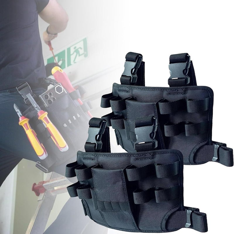 حقيبة أدوات Holster Z 2.0 مع مشبك حزام، حقيبة أدوات متينة للمهندسين الكهربائيين وفنيي السيارات والحرفيين - منظم أدوات متعدد الاستخدامات لسهولة الوصول، اللون أسود، 2 قطعة - Image 1