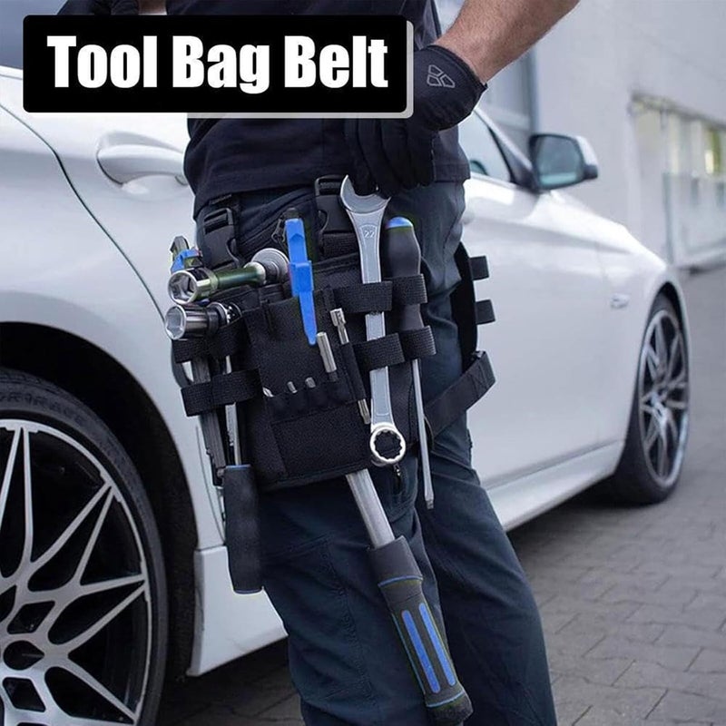 حقيبة أدوات Holster Z 2.0 مع مشبك حزام، حقيبة أدوات متينة للمهندسين الكهربائيين وفنيي السيارات والحرفيين - منظم أدوات متعدد الاستخدامات لسهولة الوصول، اللون أسود، 2 قطعة - Image 3